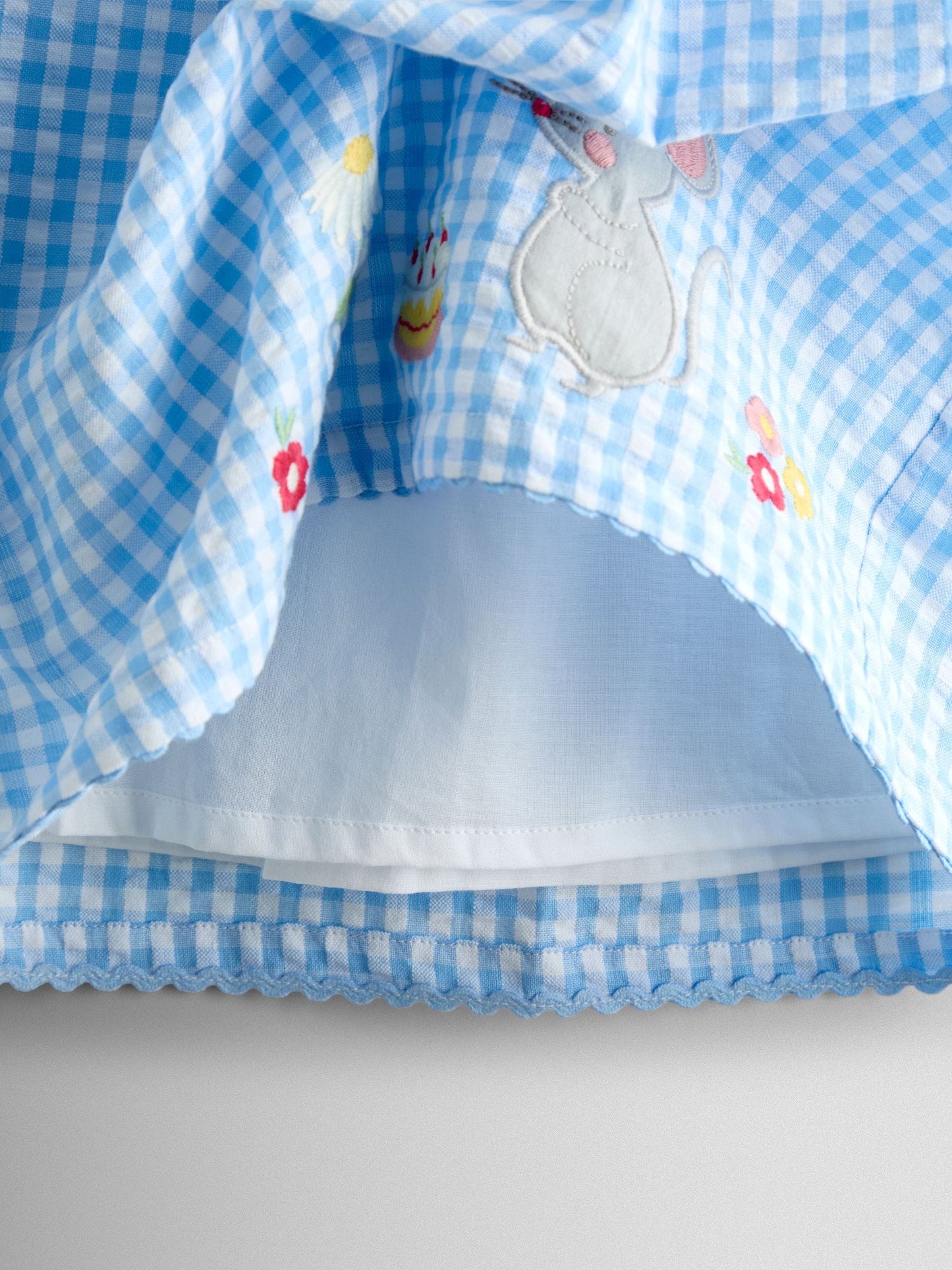 JoJo Maman Bébé Blue Appliqué Mouse Collared Sleeveless Dress image 4