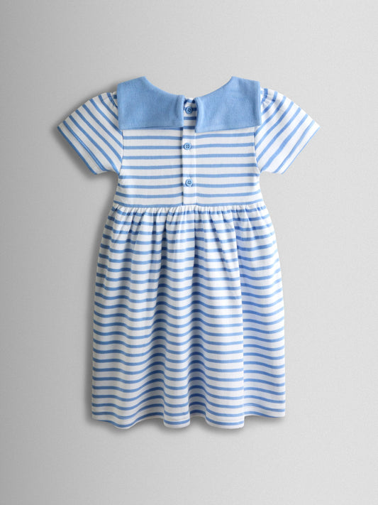 Dsiney Kidz - JoJo Maman Bébé Blue Short Sleeve Sailor Dress image 2