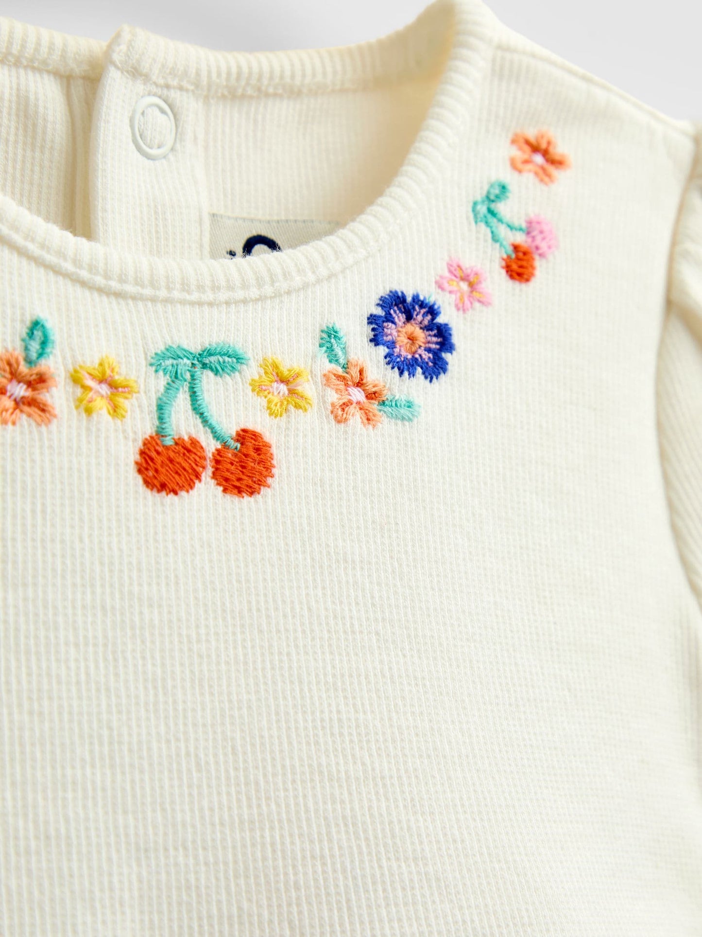 JoJo Maman Bébé Pink Gingham Fruit Embroidered Seersucker Combo Dress image 5