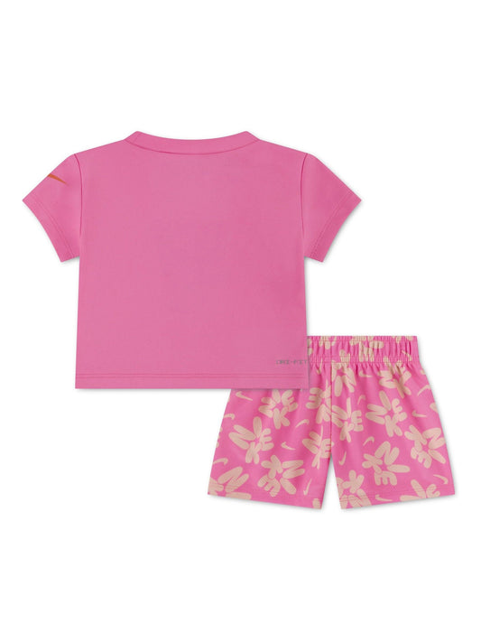 Nike Pink Little Kids Bold Play Graphic T-Shirt and Shorts Set image 2