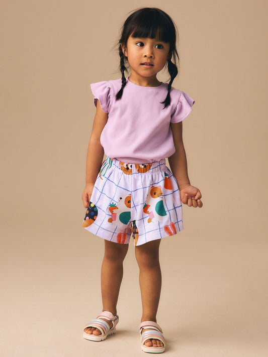 Lilac Purple Pets Shorts (3mths-7yrs) image 2