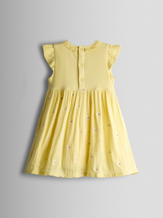 Dsiney Kidz - JoJo Maman Bébé Yellow Floral Embroidered Cheesecloth Combo Dress image 2