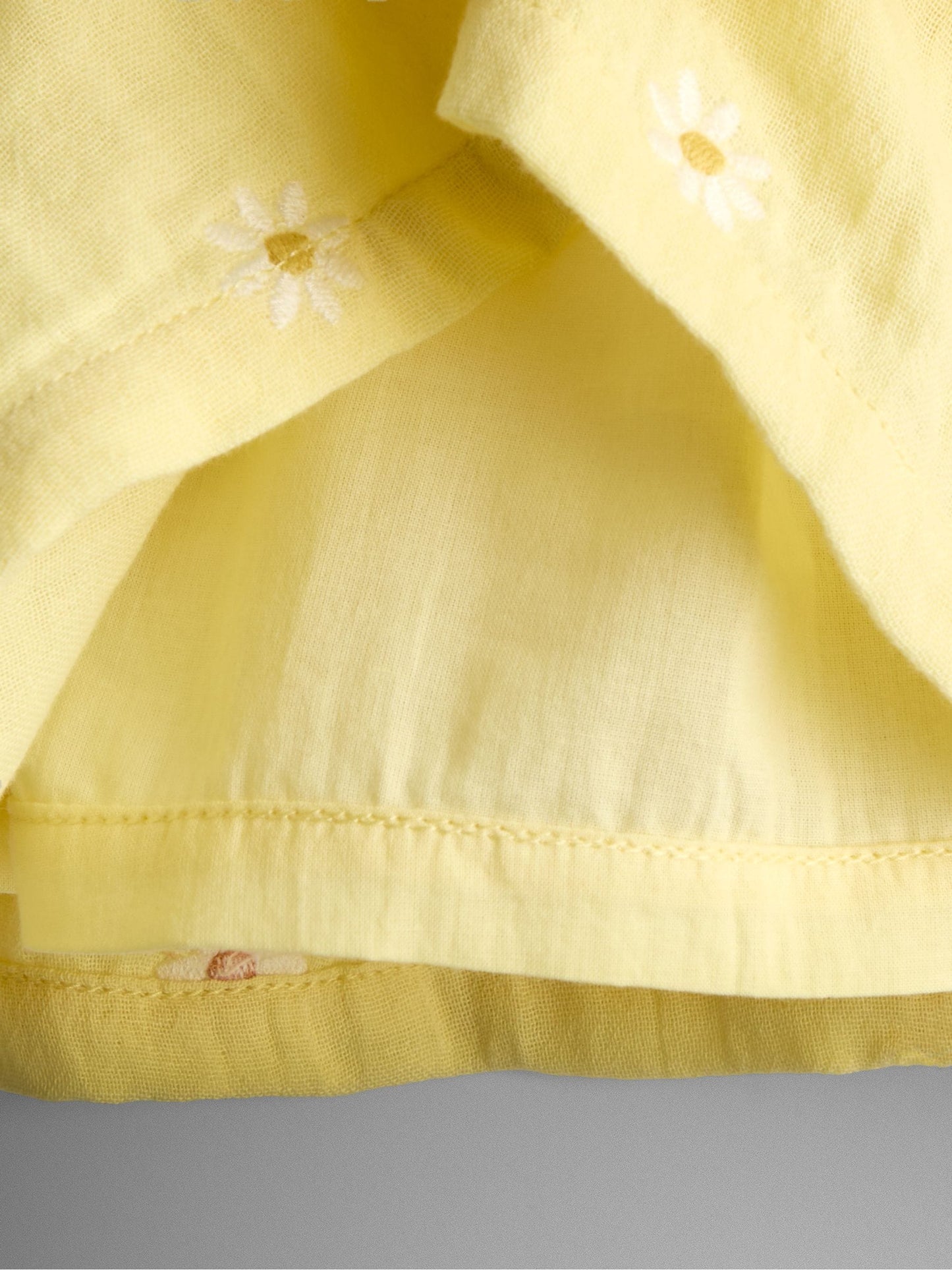 JoJo Maman Bébé Yellow Floral Embroidered Cheesecloth Combo Dress image 4