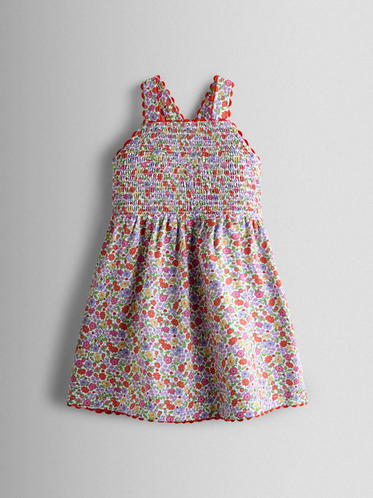 JoJo Maman Bébé Pink Strawberry Smocked Strappy Dress image 2