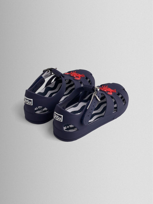 JoJo Maman Bébé Crab Navy Blue Jelly Sandals image 2