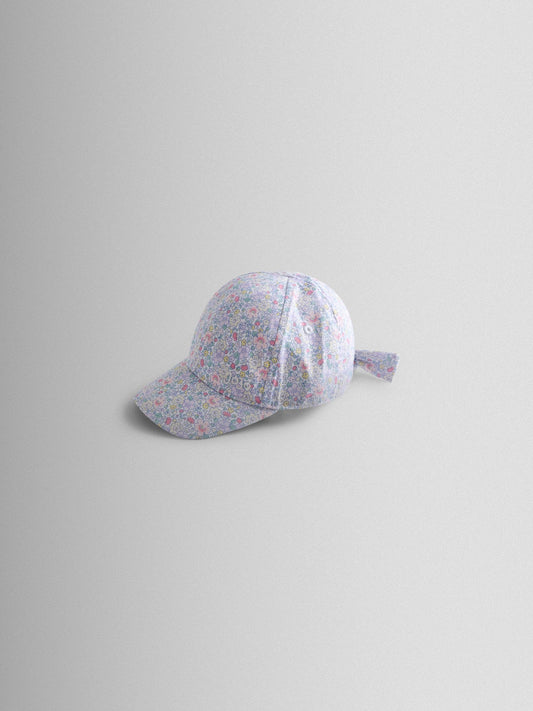 JoJo Maman Bébé Lilac Floral Cap With Bow image 2
