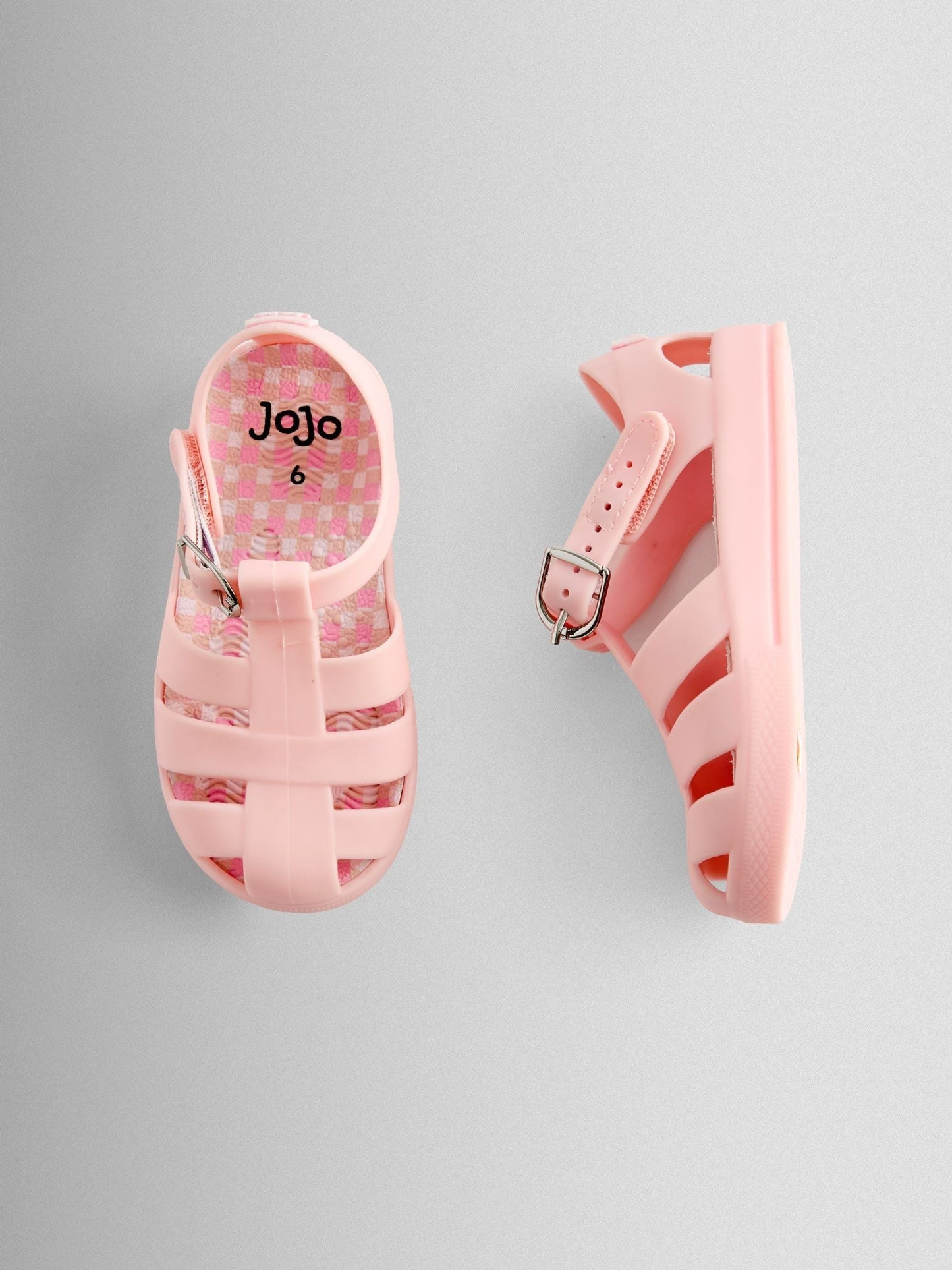 JoJo Maman Bébé Pink Gingham Jelly Sandals image 4