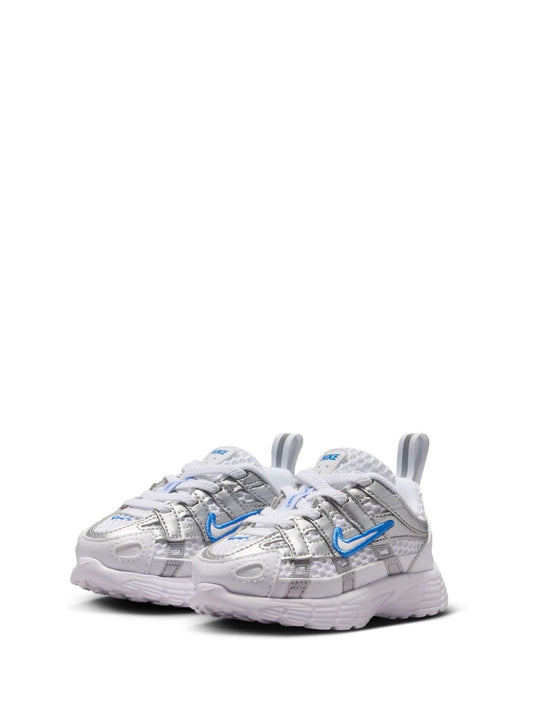Nike White/Silver Blue Infant P-6000 Trainers image 2