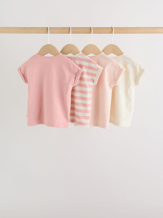 Dsiney Kidz - Pink Slogan Baby Short Sleeve T-Shirts 4 Pack (0mths-2yrs) image 2