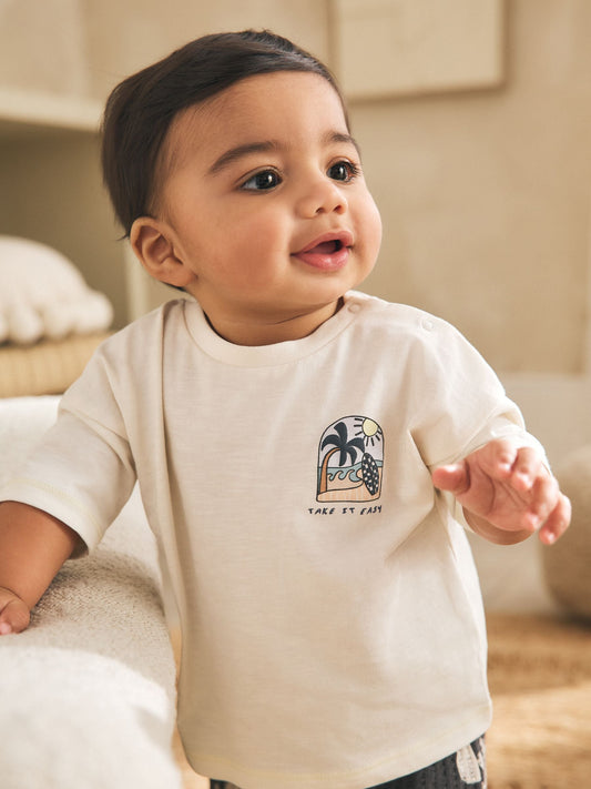 Dsiney Kidz - Grey/White Palm Top and Shorts Baby Set (0mths-2yrs) image 2