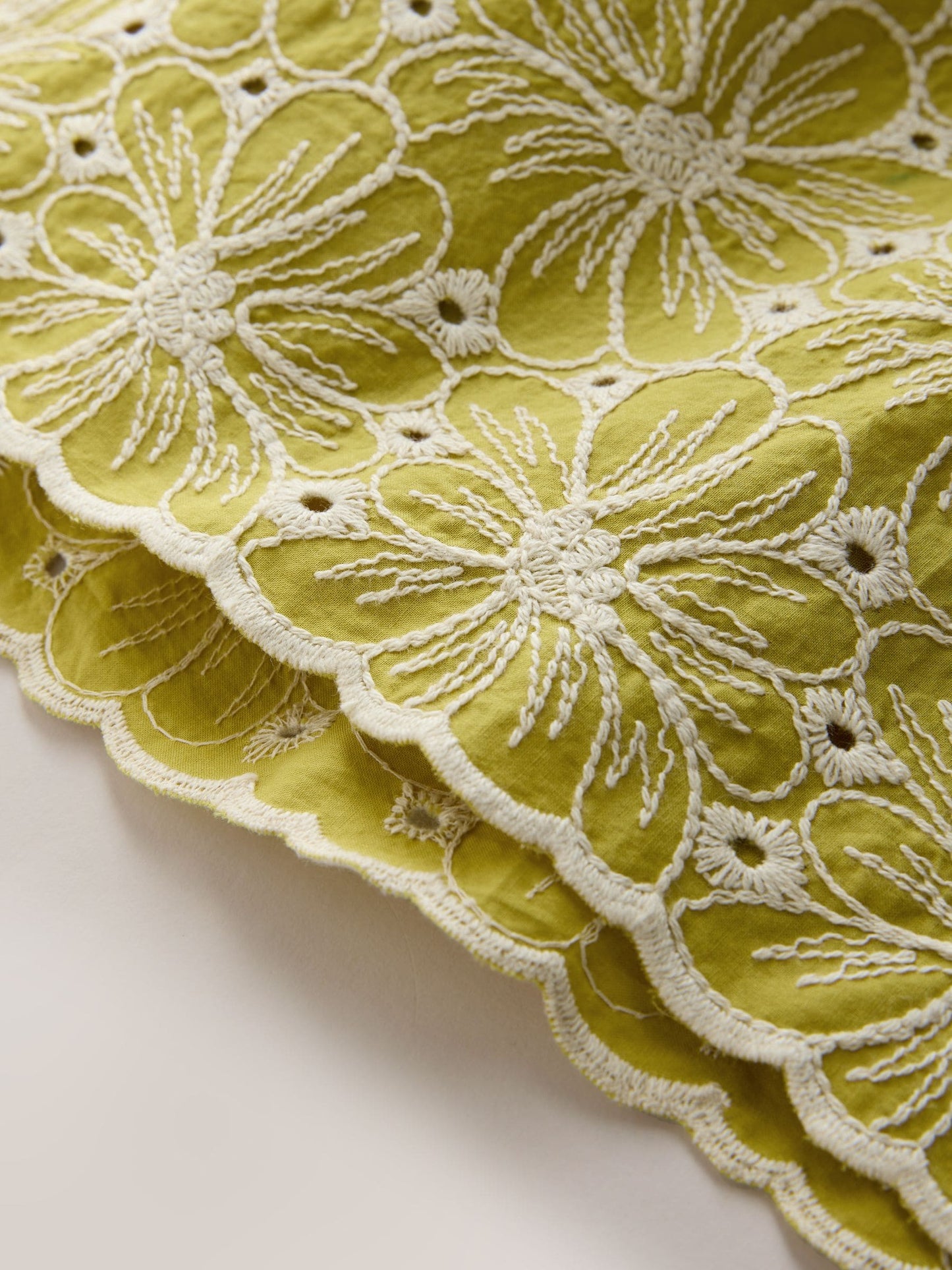 Chartreuse Strappy Broderie Summer Dress (3-16yrs) image 8