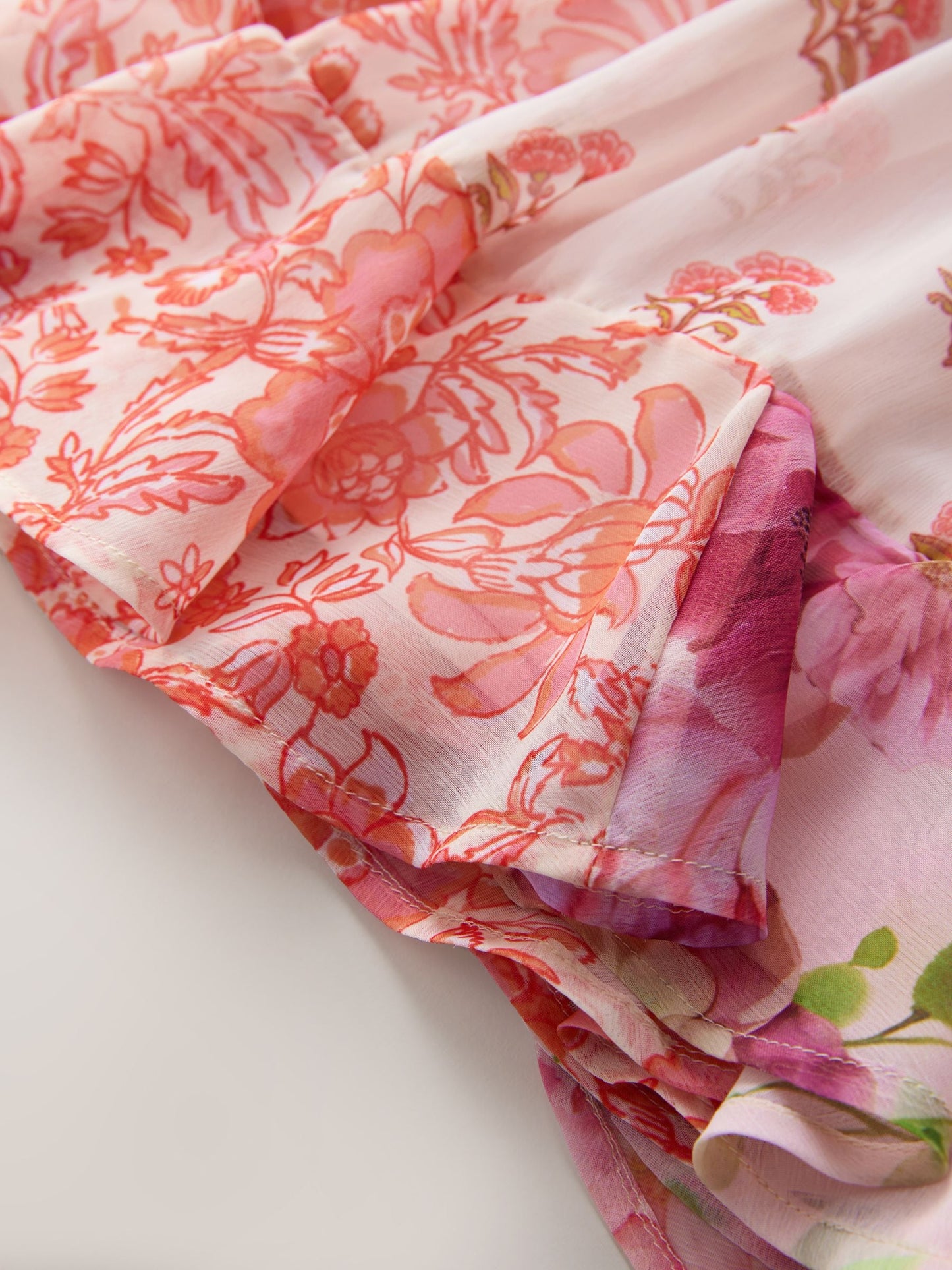 Pink Floral Mixed Print Strappy Occasion Dress (3-16yrs) image 8