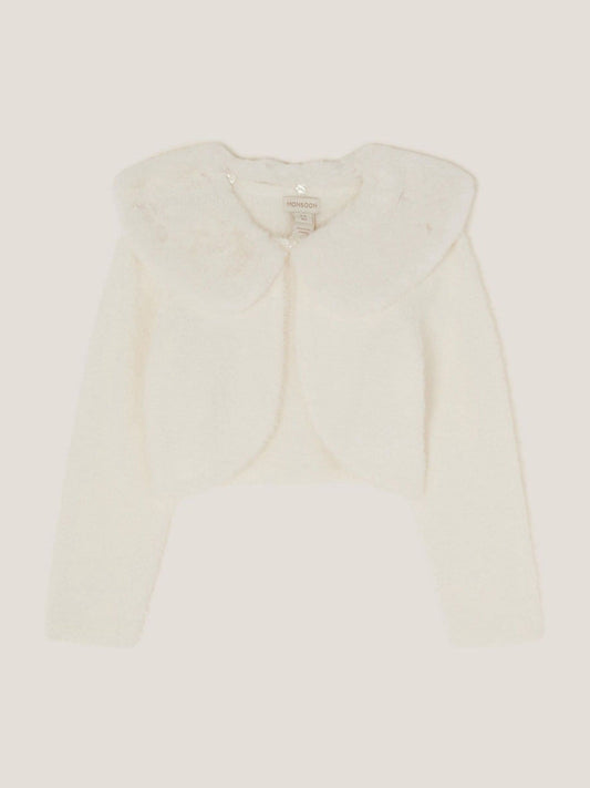 Dsiney Kidz - Monsoon Cream Detachable Collar Fuzzy Cardigan image 2