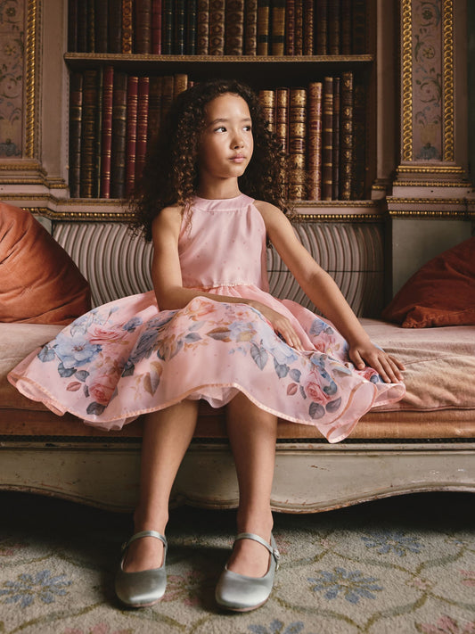 Dsiney Kidz - Pink Floral Sleeveless Occasion Dress (3-16yrs) image 2