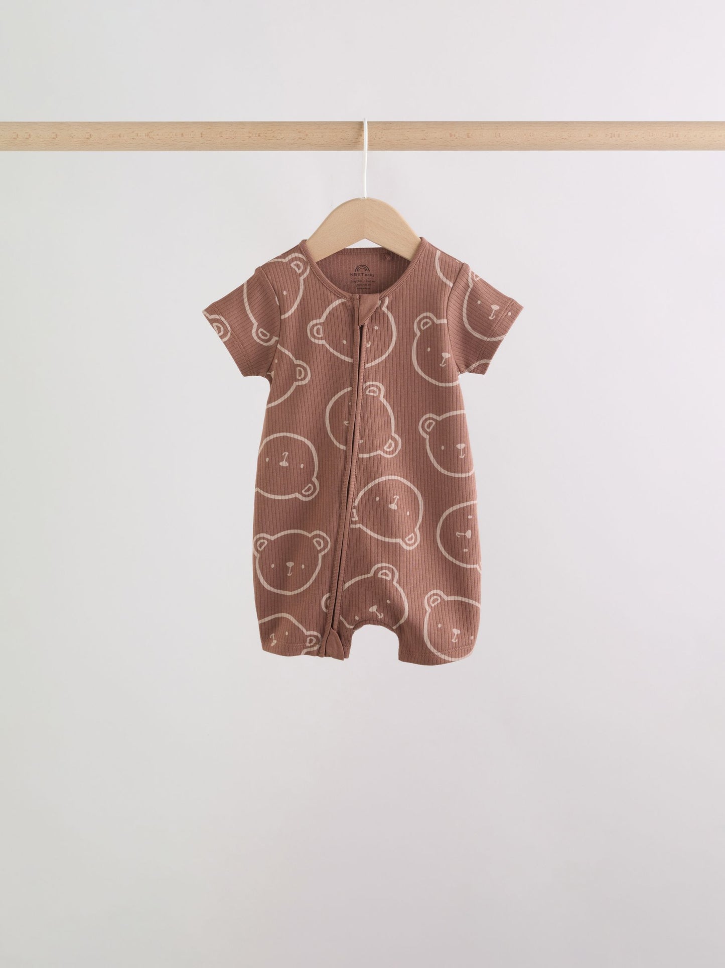 Brown Two Way Zip Baby Rompers 3 Pack (0mths-3yrs) image 9