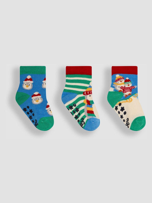 JoJo Maman Bébé Multi Penguin Socks 3 Pack image 2