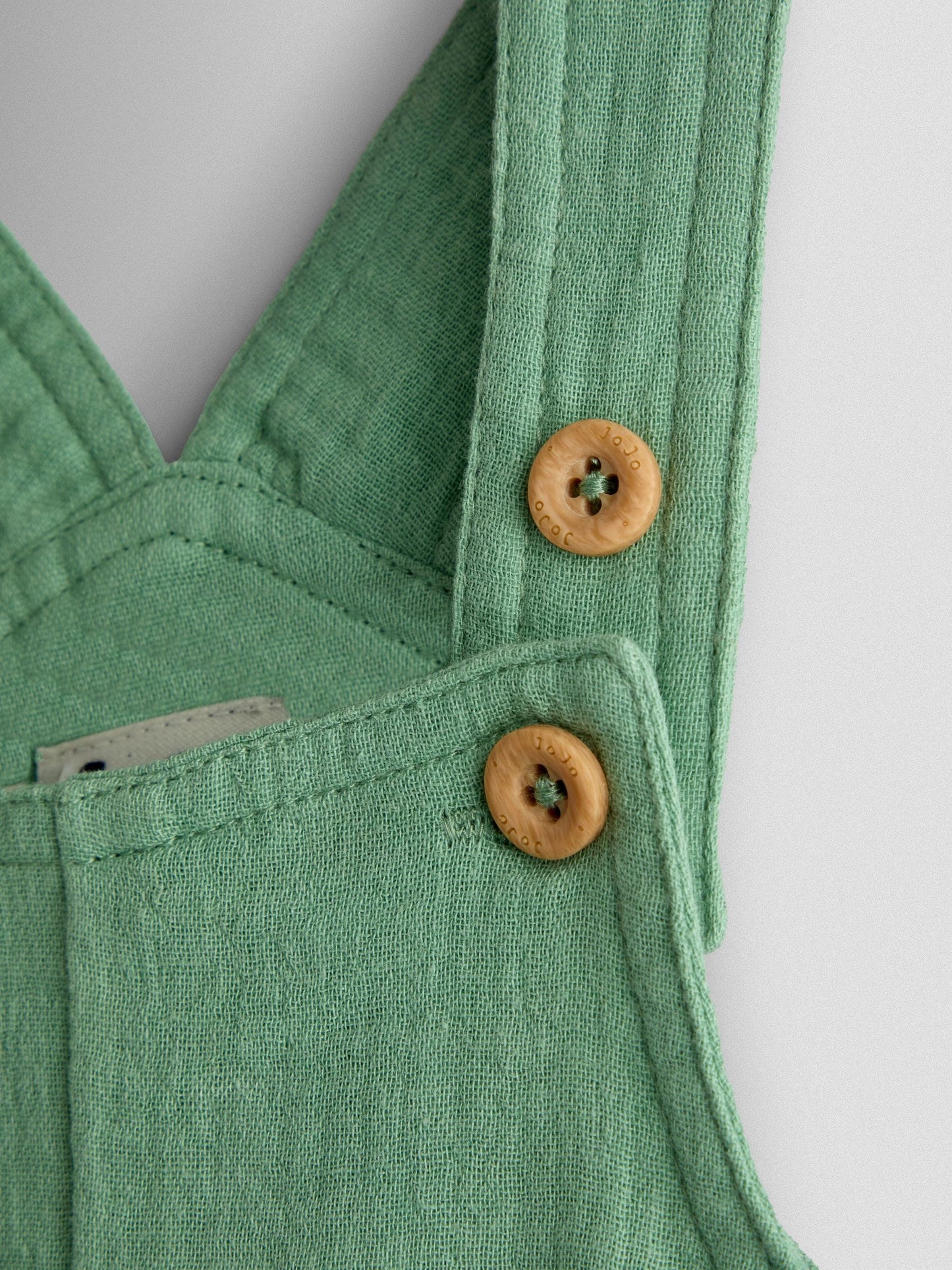 JoJo Maman Bébé Green 2-Piece Cheesecloth Dungarees & T-Shirt Set image 6
