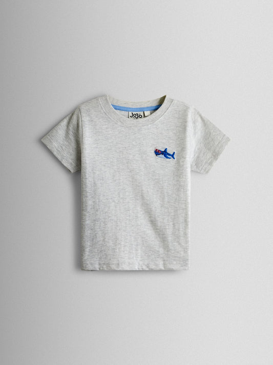 JoJo Maman Bébé Light Blue Shark 2-Piece T-Shirt & Shorts Set image 2