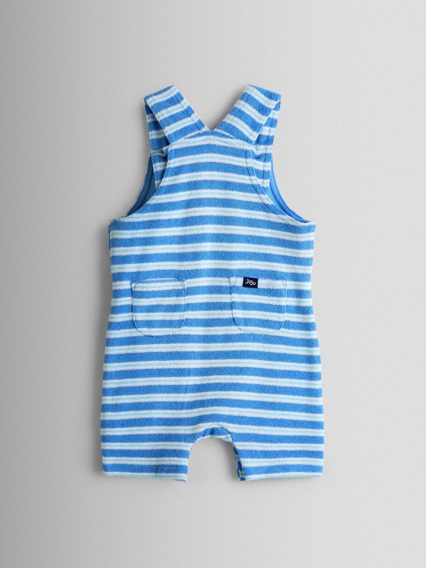 JoJo Maman Bébé Blue Crab Appliqué 2-Piece Towelling Dungarees & T-Shirt Set image 5