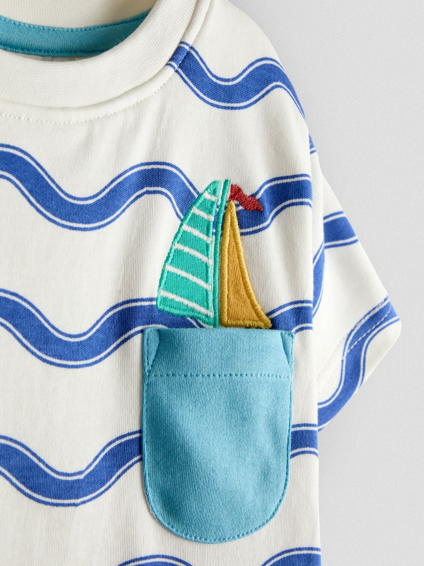 JoJo Maman Bébé Blue Boat 2-Piece Pocket T-Shirt & Shorts Set image 6