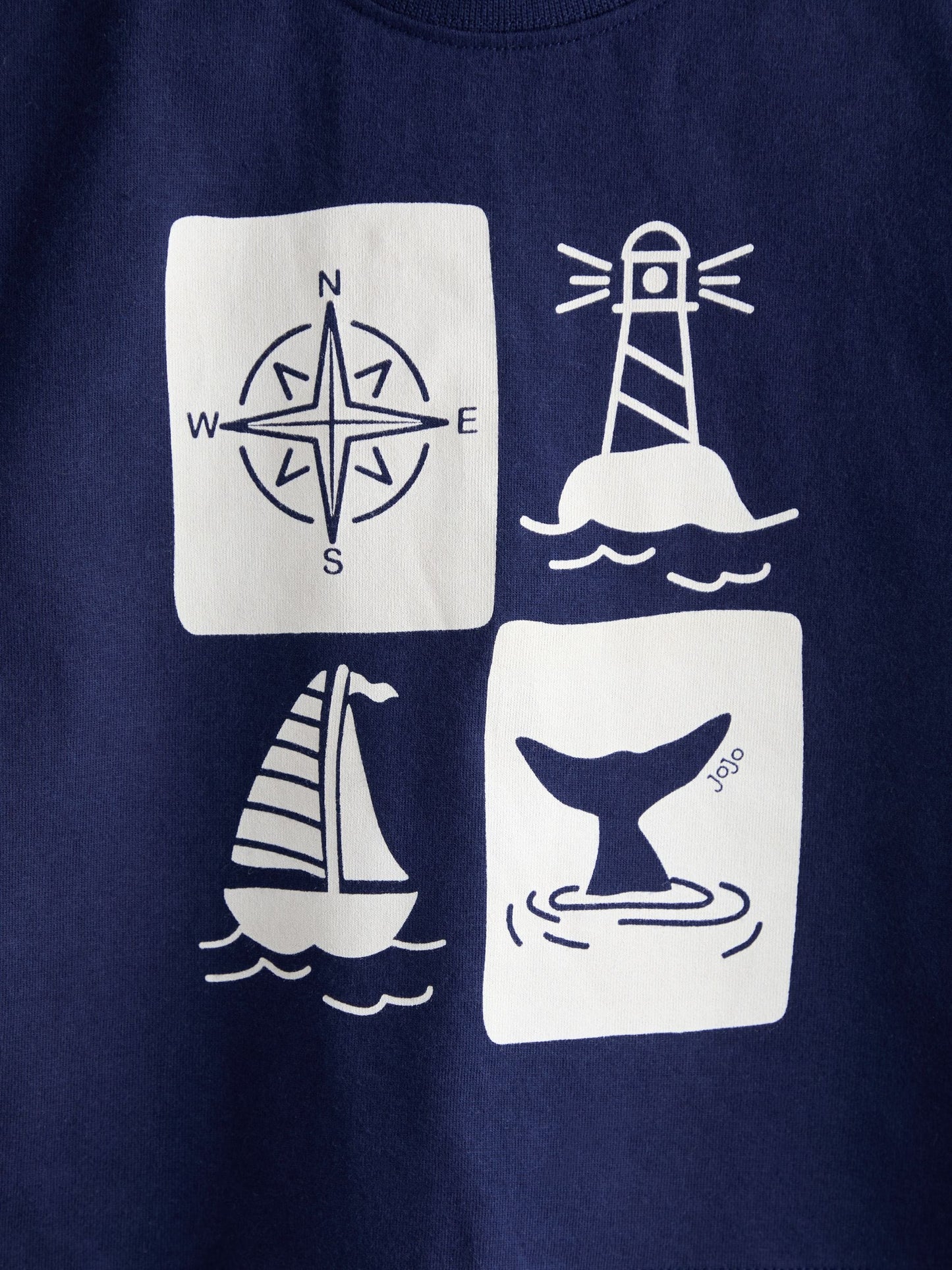 JoJo Maman Bébé Navy Nautical Printed T-Shirt & Shorts Set image 6