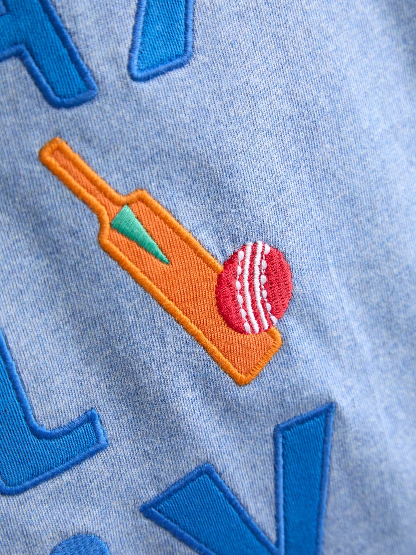 Dsiney Kidz - JoJo Maman Bébé Blue Play All Day Slogan Appliqué T-Shirt image 3