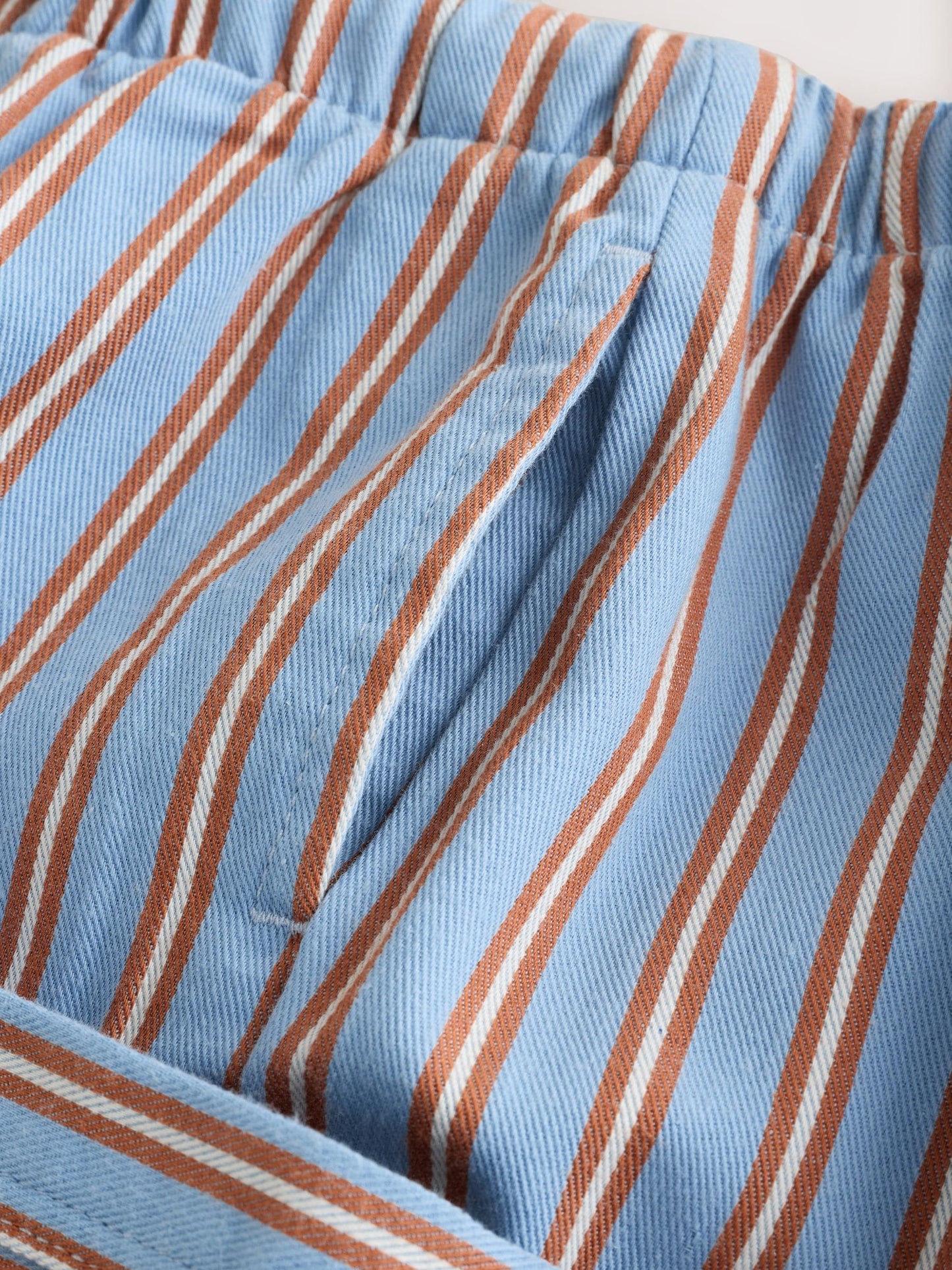 Blue/Rust Brunch Stripe Side Pocket Wide Trousers (3mths-7yrs) image 10