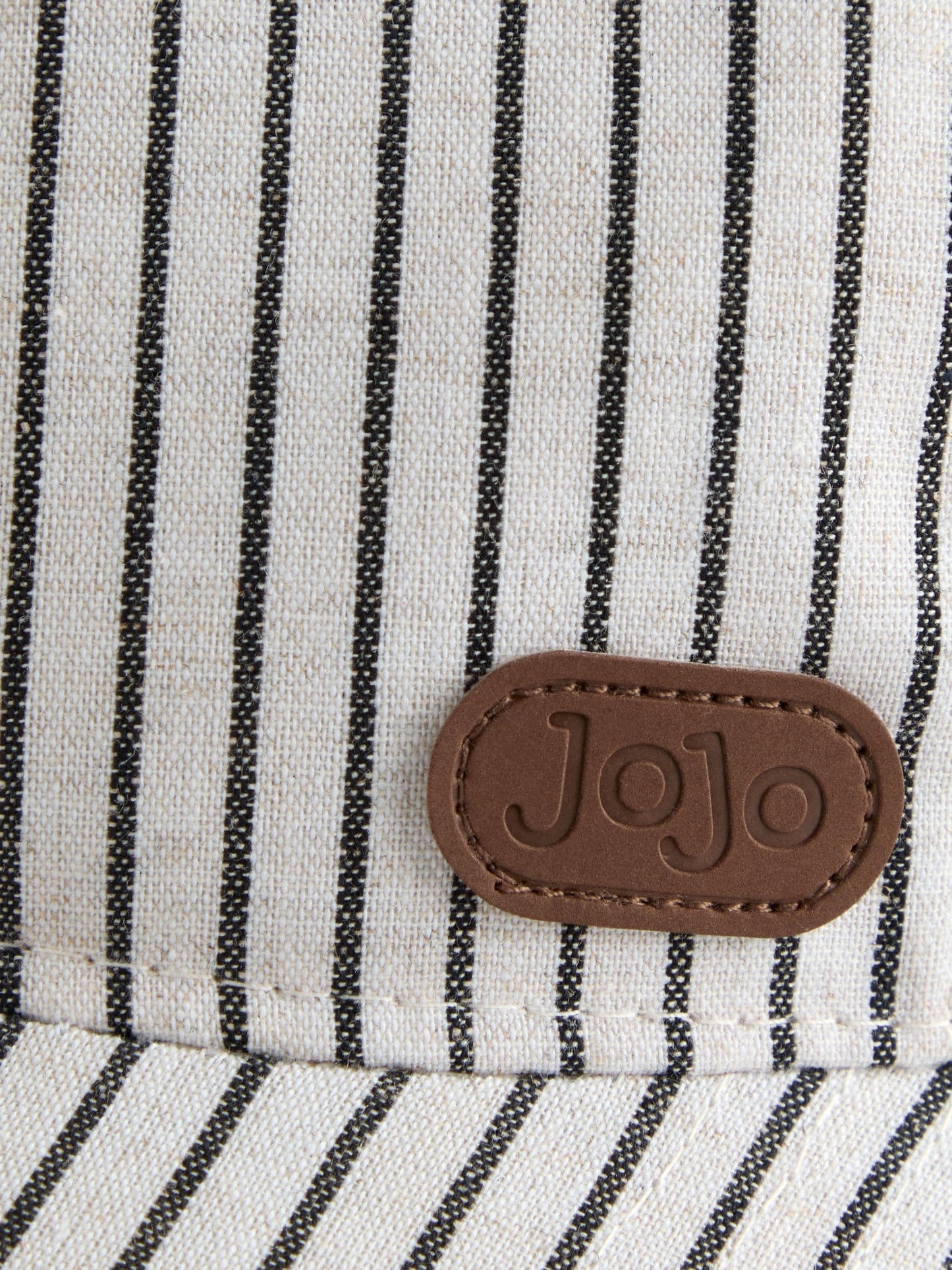 JoJo Maman Bébé Ecru Striped Embroidered Cap image 4