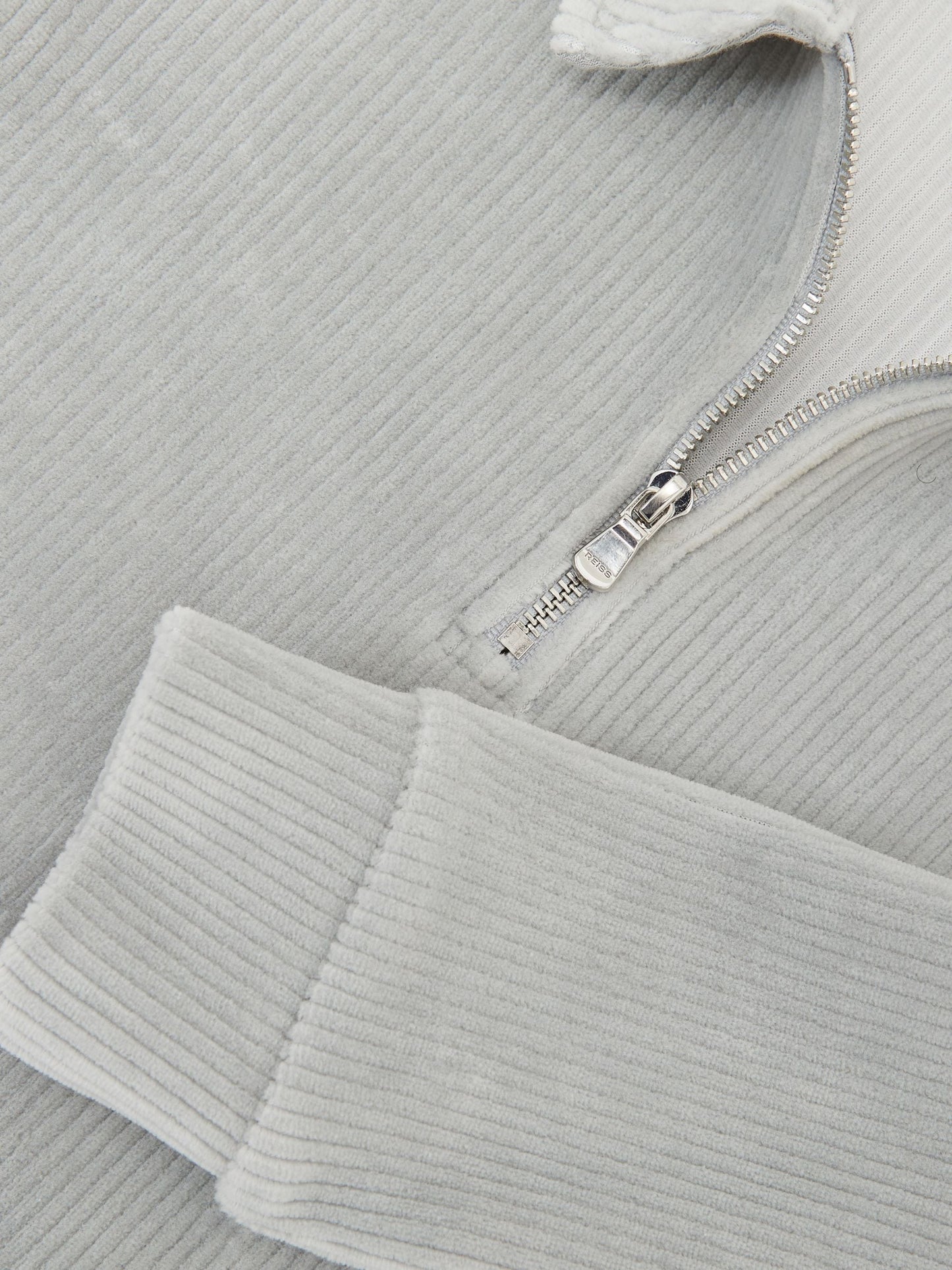 Dsiney Kidz - Reiss Soft Grey Bert 3-9 yrs Corduroy Half-Zip Polo Shirt image 4
