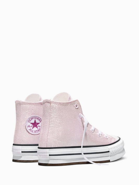 Converse Pink Chuck Taylor Lift Shine Hightop Trainers image 2