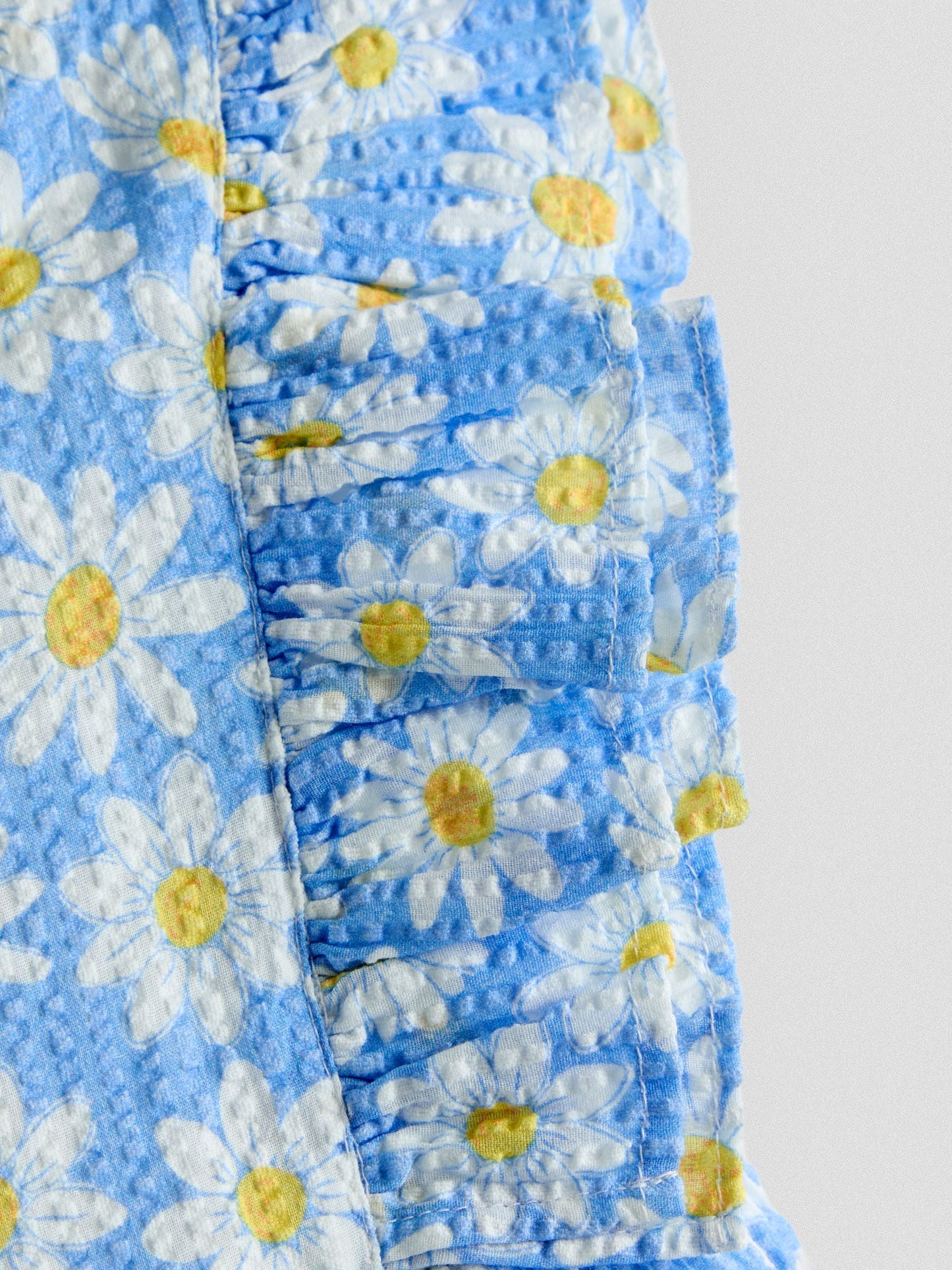 Dsiney Kidz - JoJo Maman Bébé Blue Daisy Square Neck Top & Trouser Set image 7