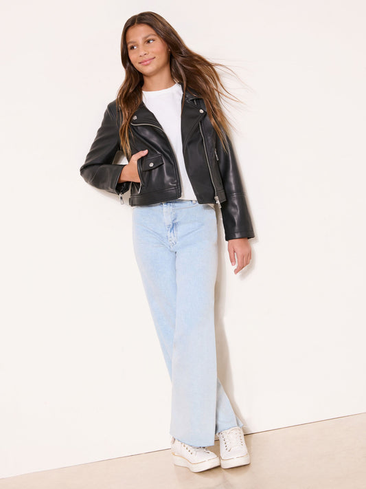 Dsiney Kidz - Lipsy Black PU Biker Jacket (5-16yrs) image 2