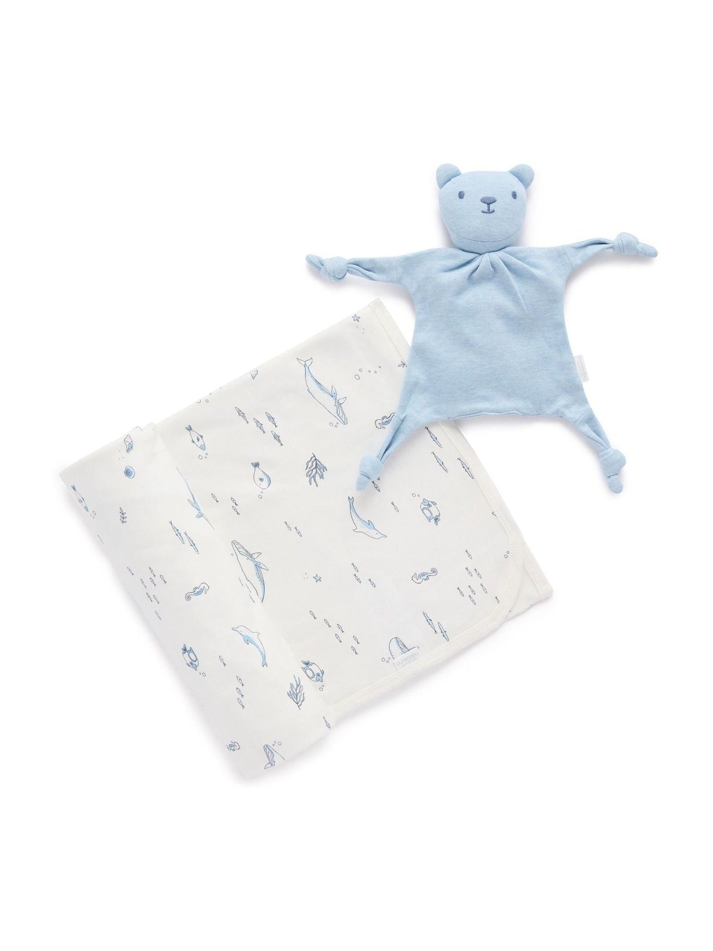 Purebaby Blue Stretch Wrap & Comforter Gift Pack image 1