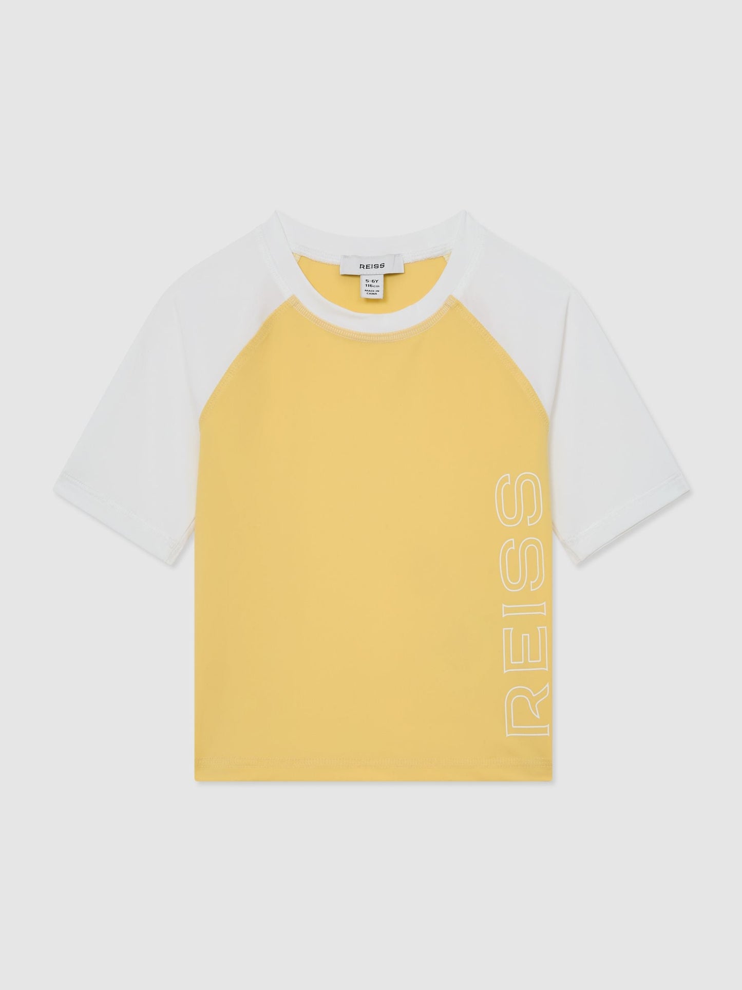 Reiss Yellow Baskin 13-14 yrs Colour-Block Logo Rash Top image 1