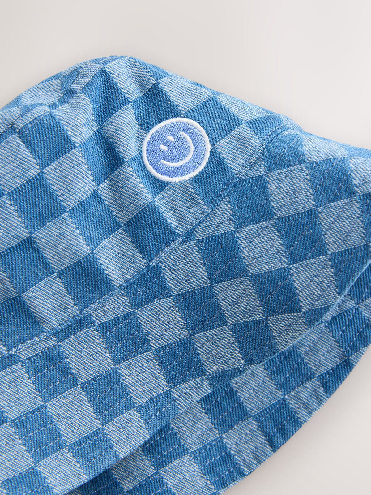 Blue Denim Checkerboard Bucket Hat (3mths-13yrs) image 3