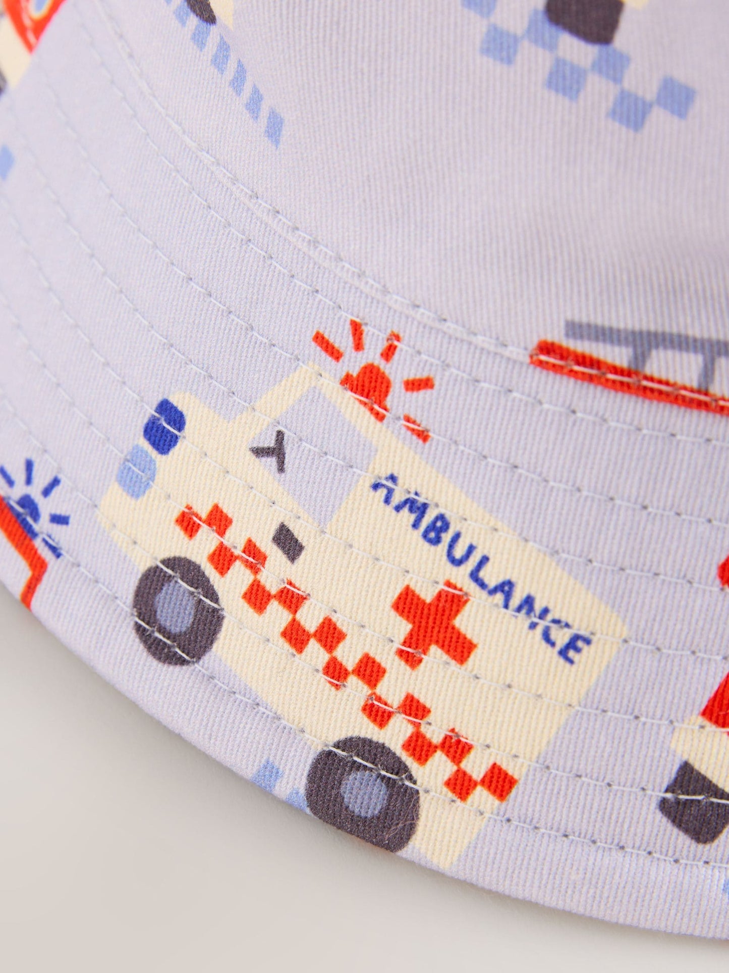 Red/White/Blue Emergency Vehicles Reversible Bucket Hat (3mths-16yrs) image 5