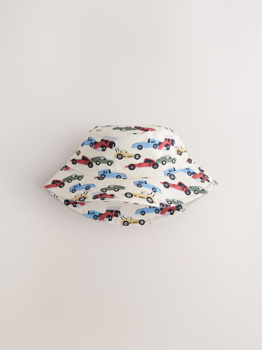 Cream/Blue Bucket Hats 2 Pack (3mths-13yrs) image 2