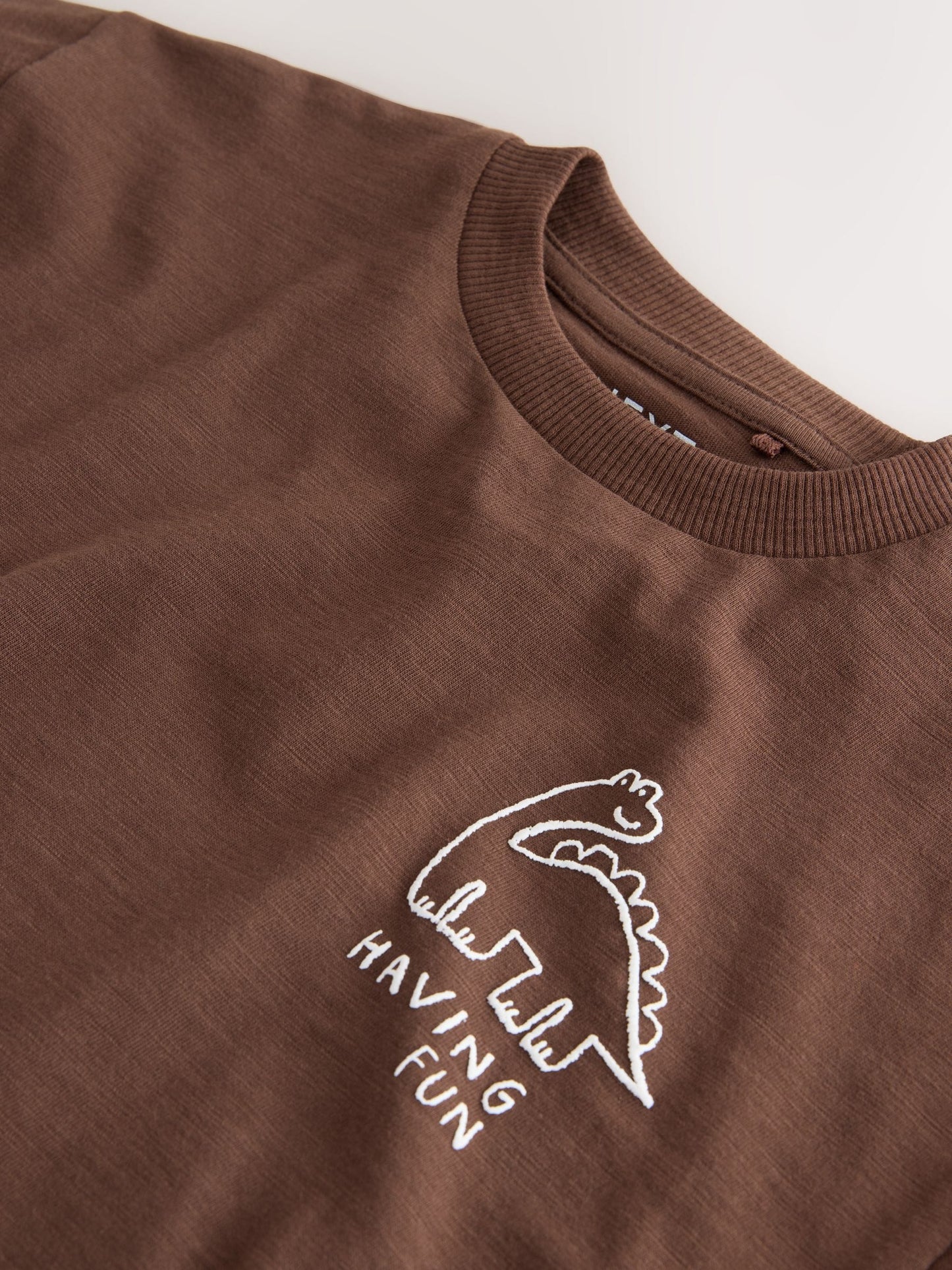 Dsiney Kidz - Chocolate Brown Dinosaur Club Oversized Short Sleeve Back Print T-Shirt (3mths-7yrs) image 9