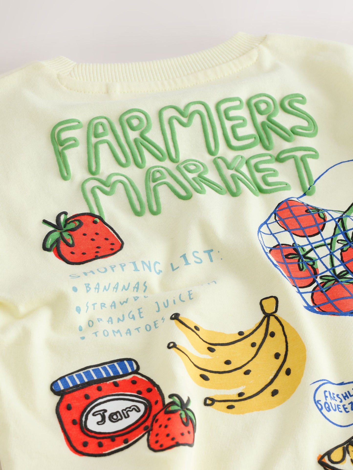 Light Yellow Farmers Market Oversized Short Sleeve Back Print T-Shirt (3mths-7yrs) image 9