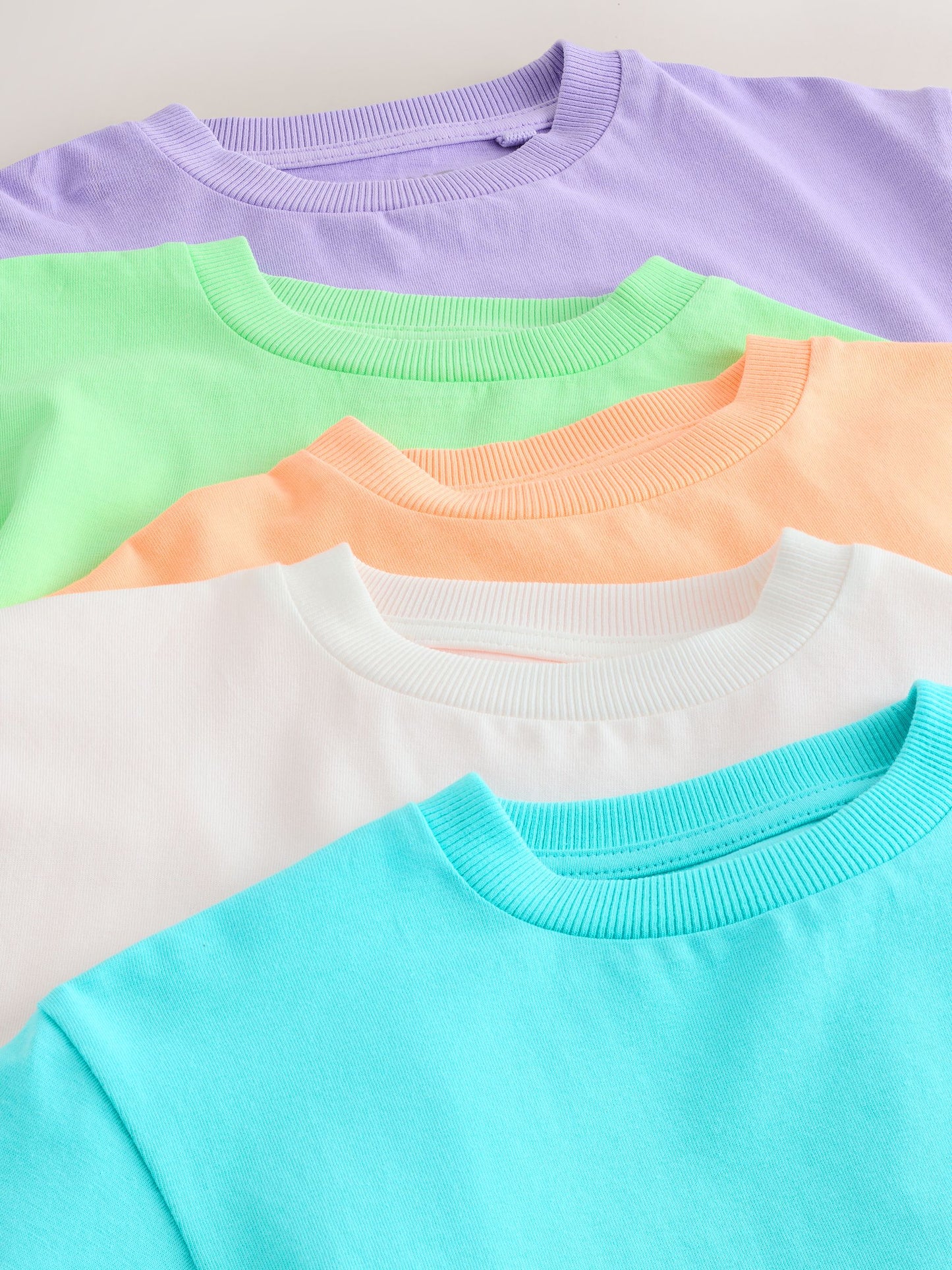 Dsiney Kidz - White/Blue/Orange/Green/Purple Acid Wash Relaxed Fit Short Sleeve T-Shirts 5 Pack (3mths-7yrs) image 9