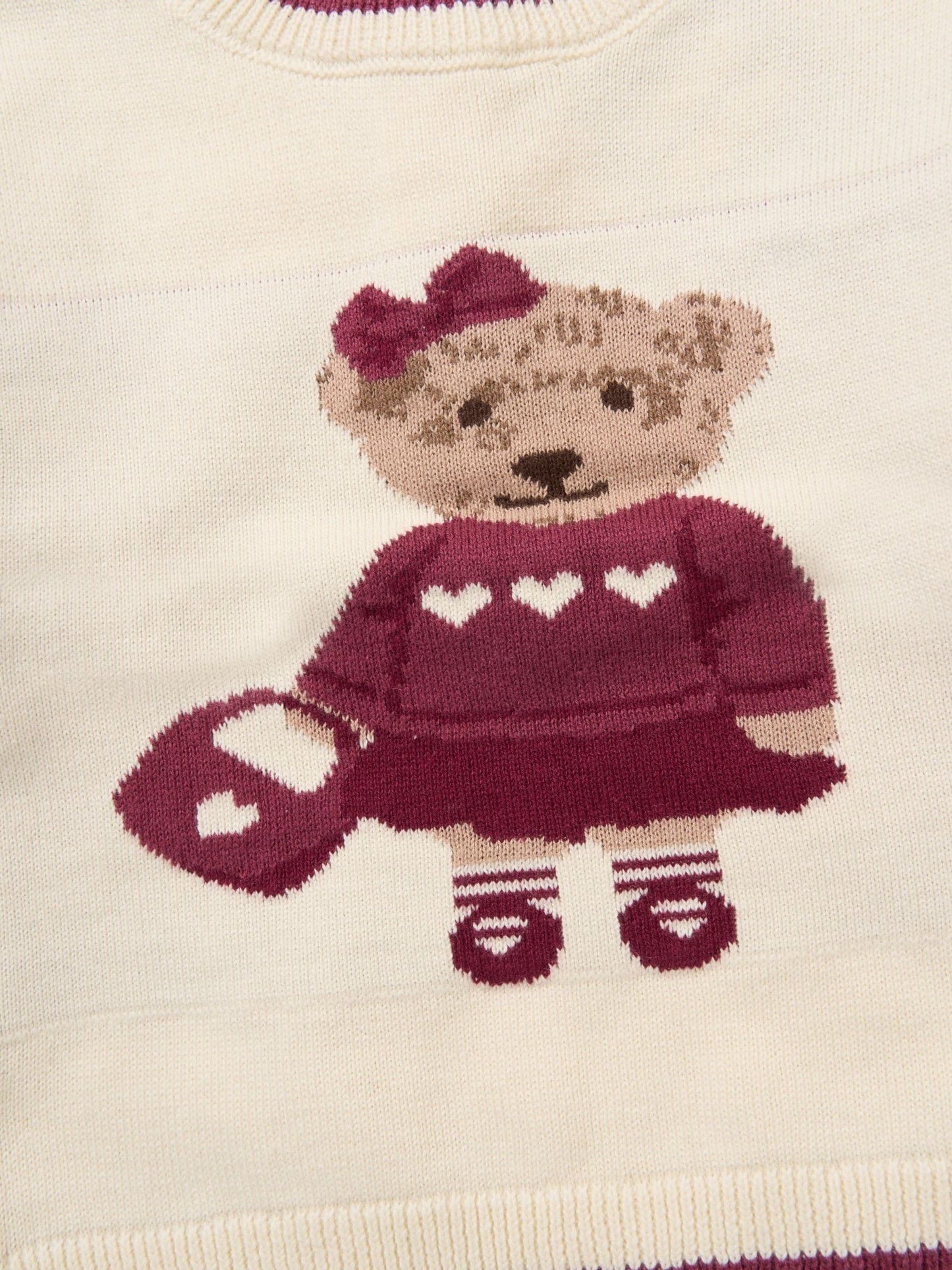 Rock-A-Bye Baby Boutique Red True Knit Cowboy Bear Jumper And Trousers Outfit Set image 4