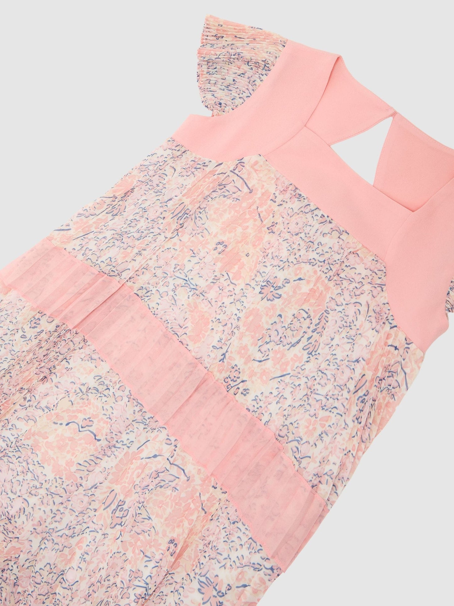 Reiss Pink Natasha 9-13 yrs Floral-Print Pleated Jumpsuit image 3