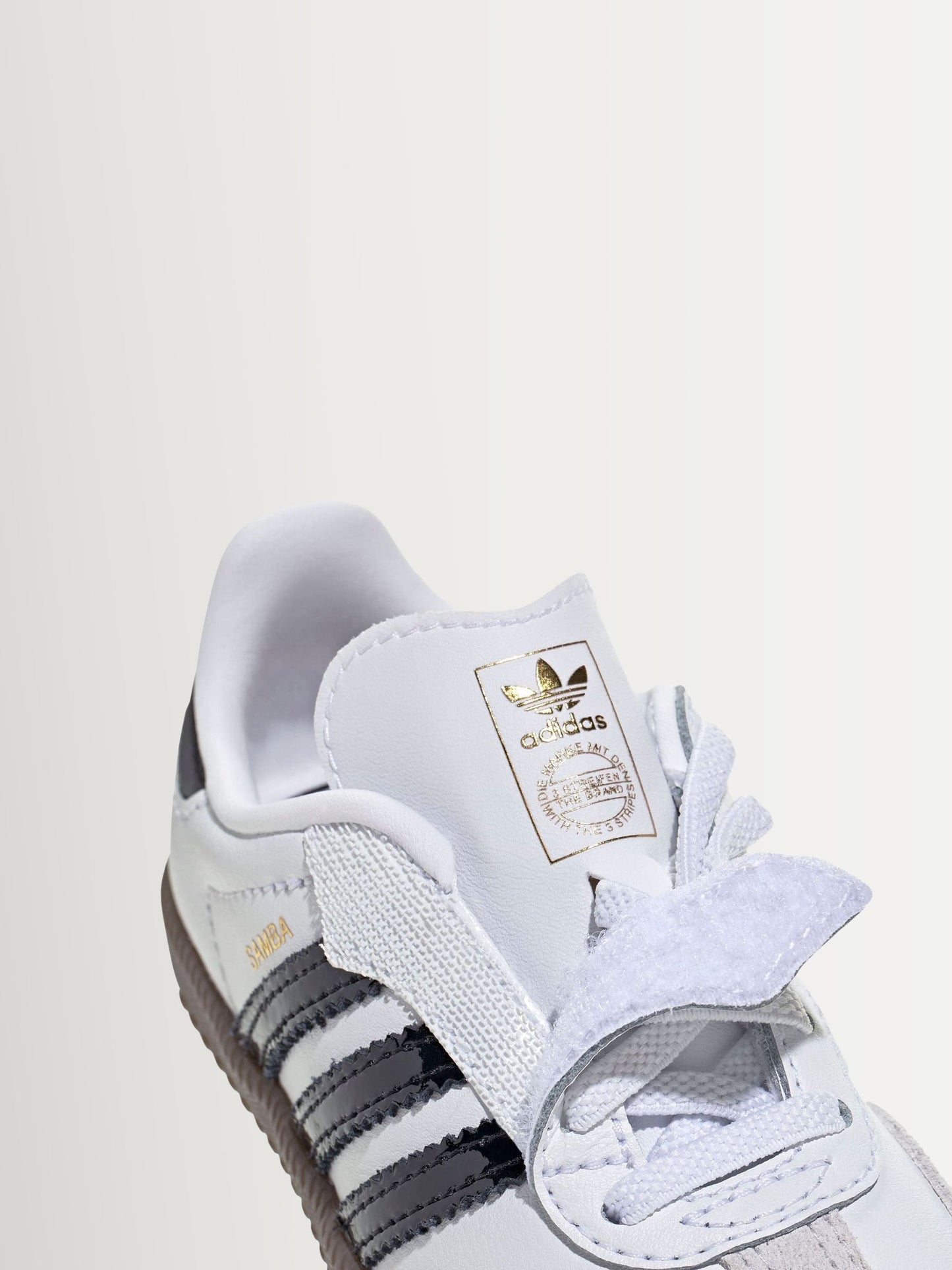 adidas Originals White/Black Samba OG Comfort Closure Elastic Lace Infant Trainers image 8