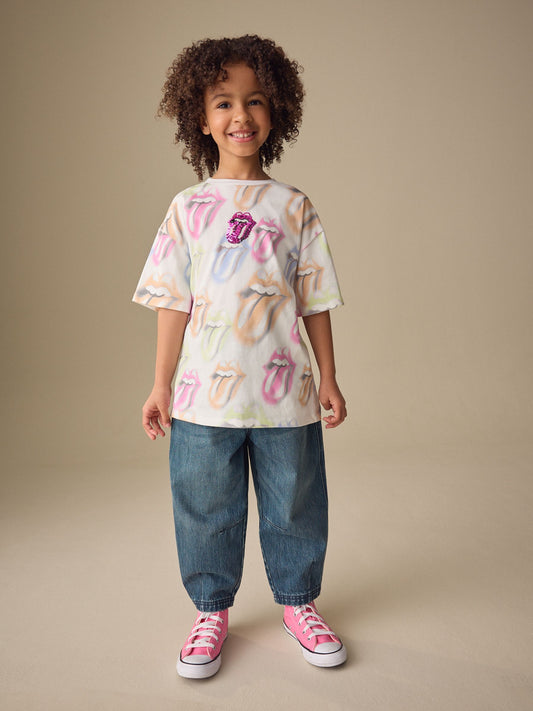 Dsiney Kidz - Multi Rainbow Sequin The Rolling Stones Band T-Shirt (3-16yrs) image 2
