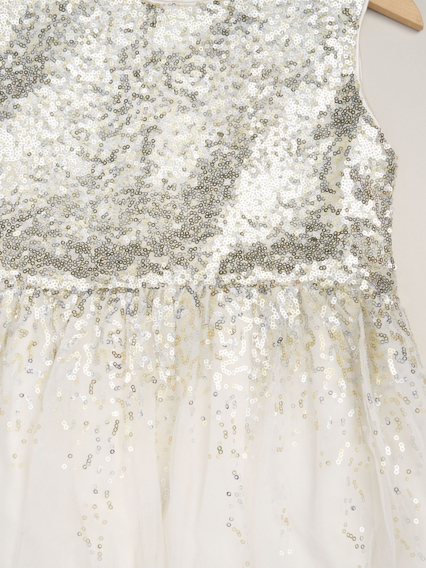 Miss White Waterfall Sequin Dress And Faux Fur Bolero Set image 4