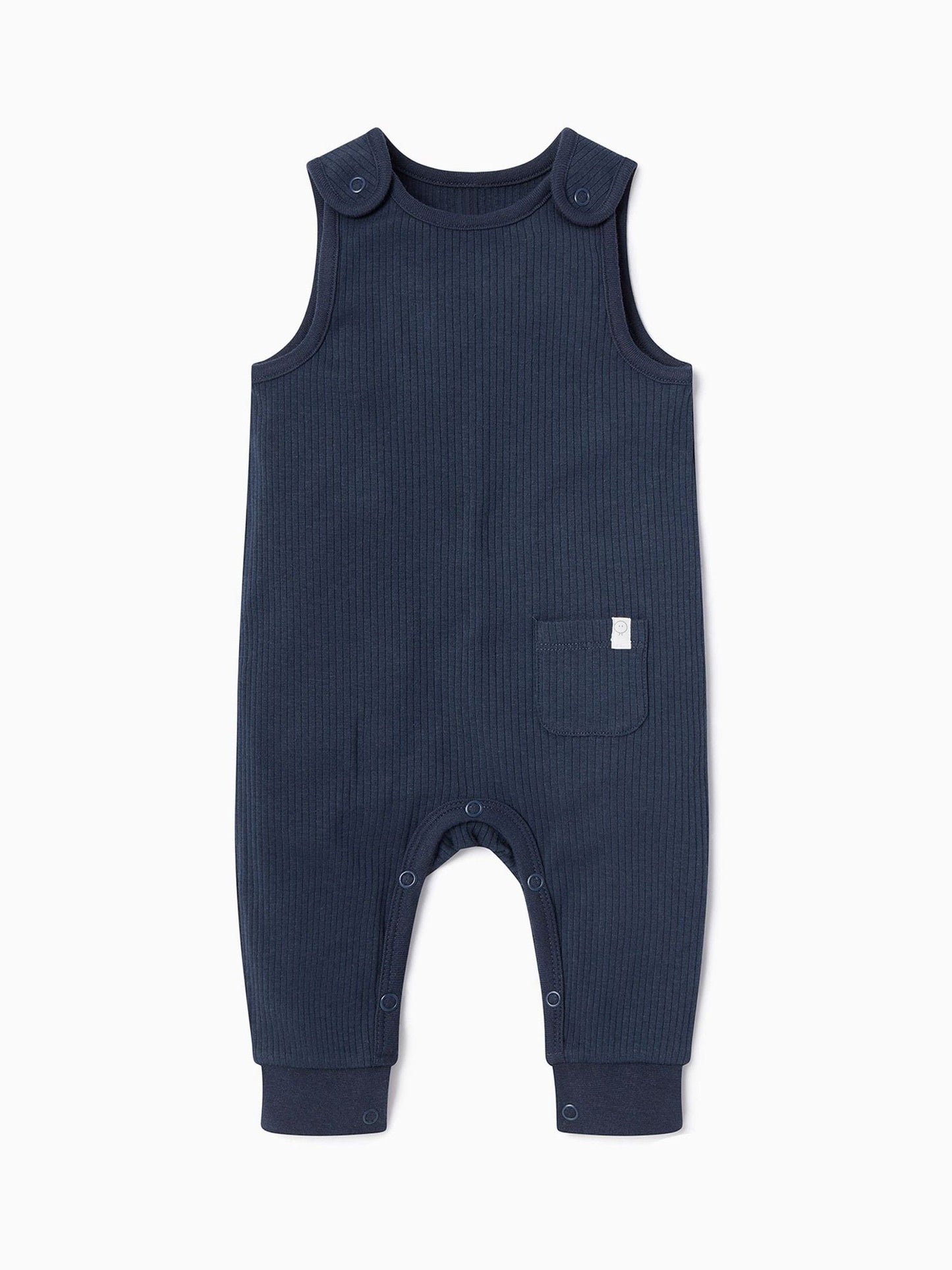 MORI Light Blue Ribbed Romper Dungarees image 2