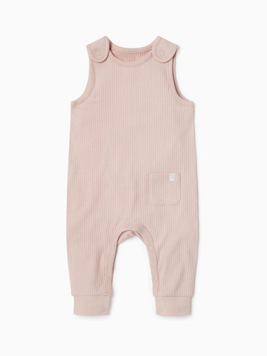 MORI Pink Ribbed Romper Dungarees image 2