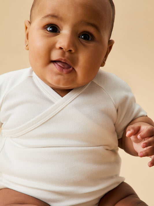 Dsiney Kidz - MORI White Short Sleeve Supersoft Kimono Bodysuit image 2
