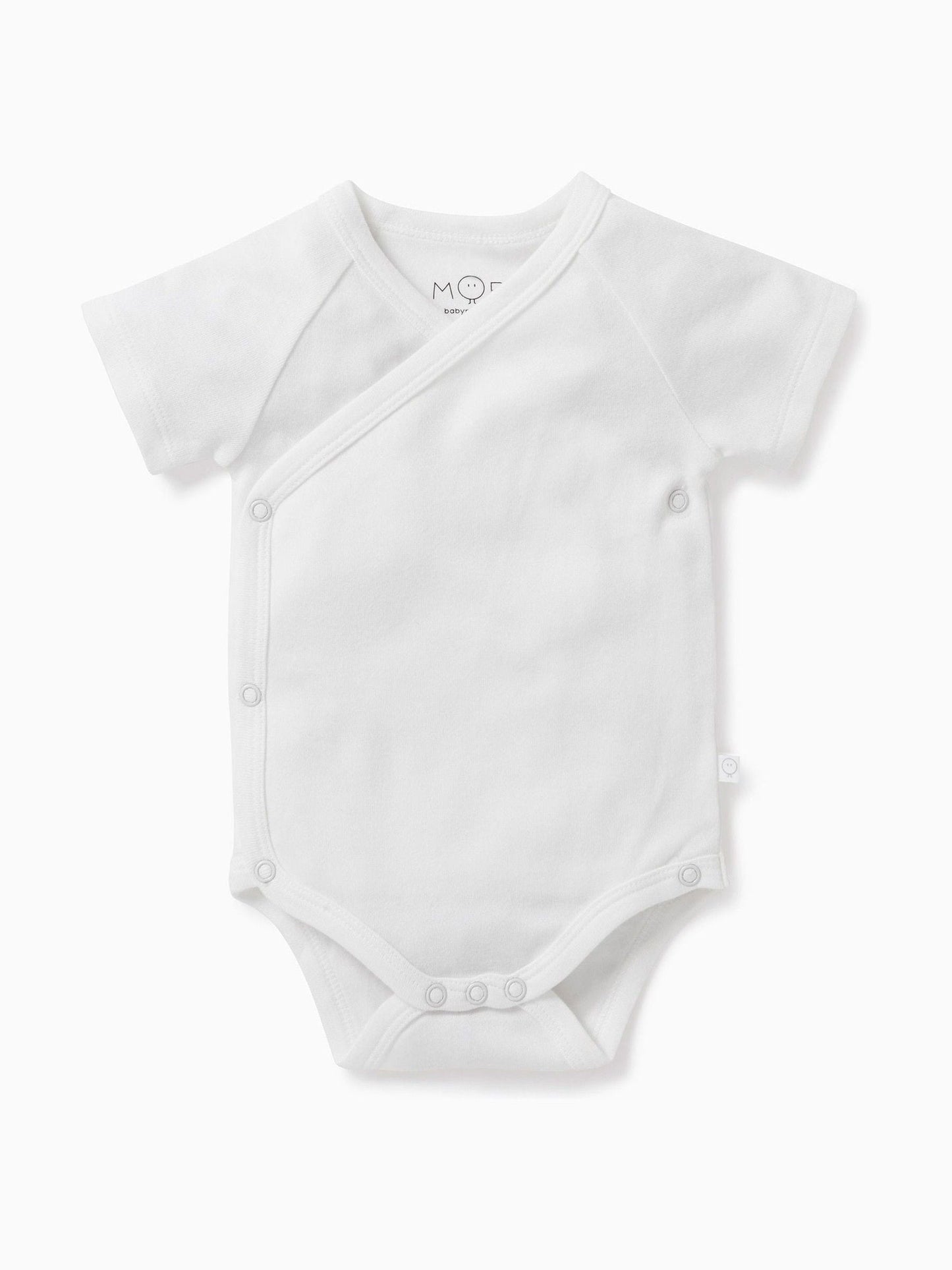MORI White Short Sleeve Supersoft Kimono Bodysuit image 3