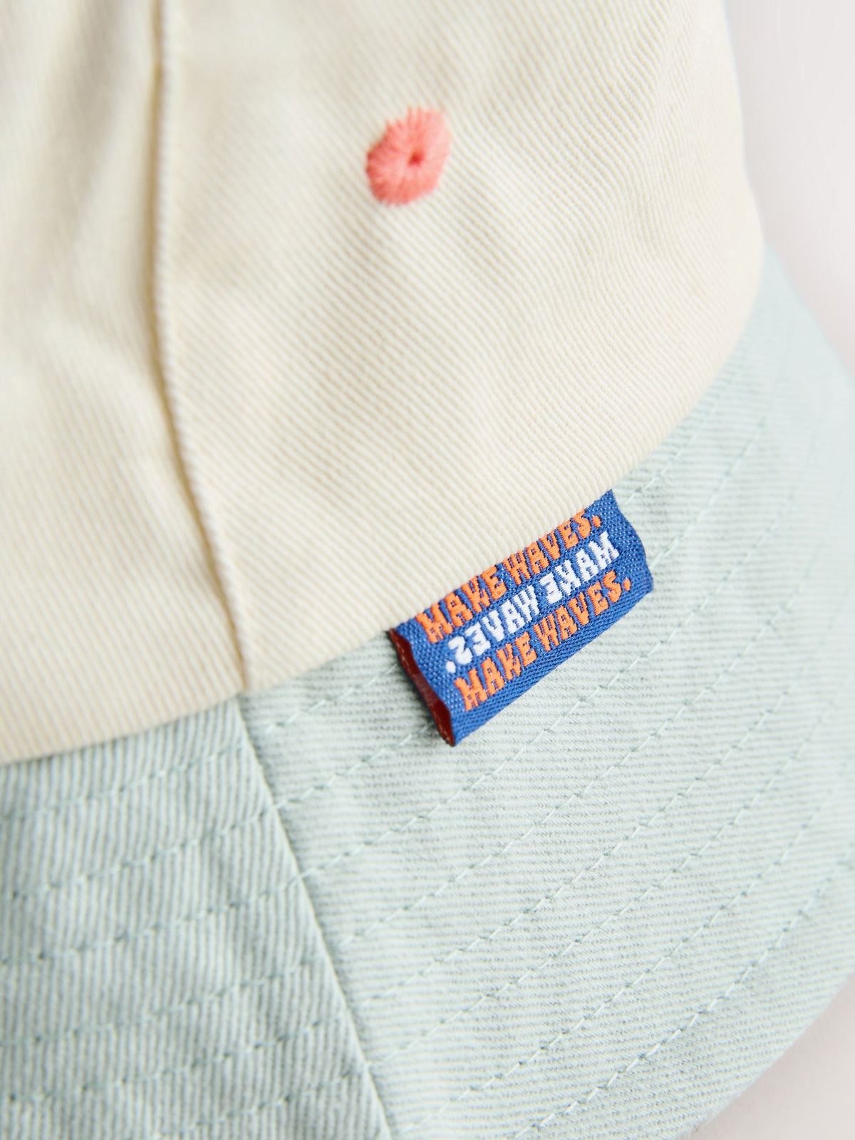 Rust Orange/Cream/Sage Green Colourblock Bucket Hat (3mths-10yrs) image 5